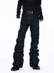 Multi-Zip Waxed Scimitar Skinny Moto Jeans