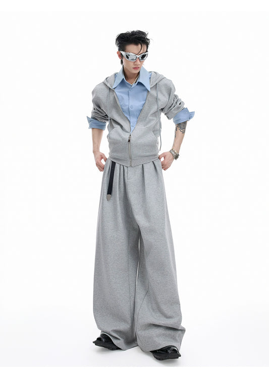 【25s Aug.】Fake Two-piece Shirt Stitching Hooded Sweatshirt/Pants