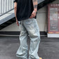 【25s Jun.】Vintage Vertical Stripe Distressed Jeans