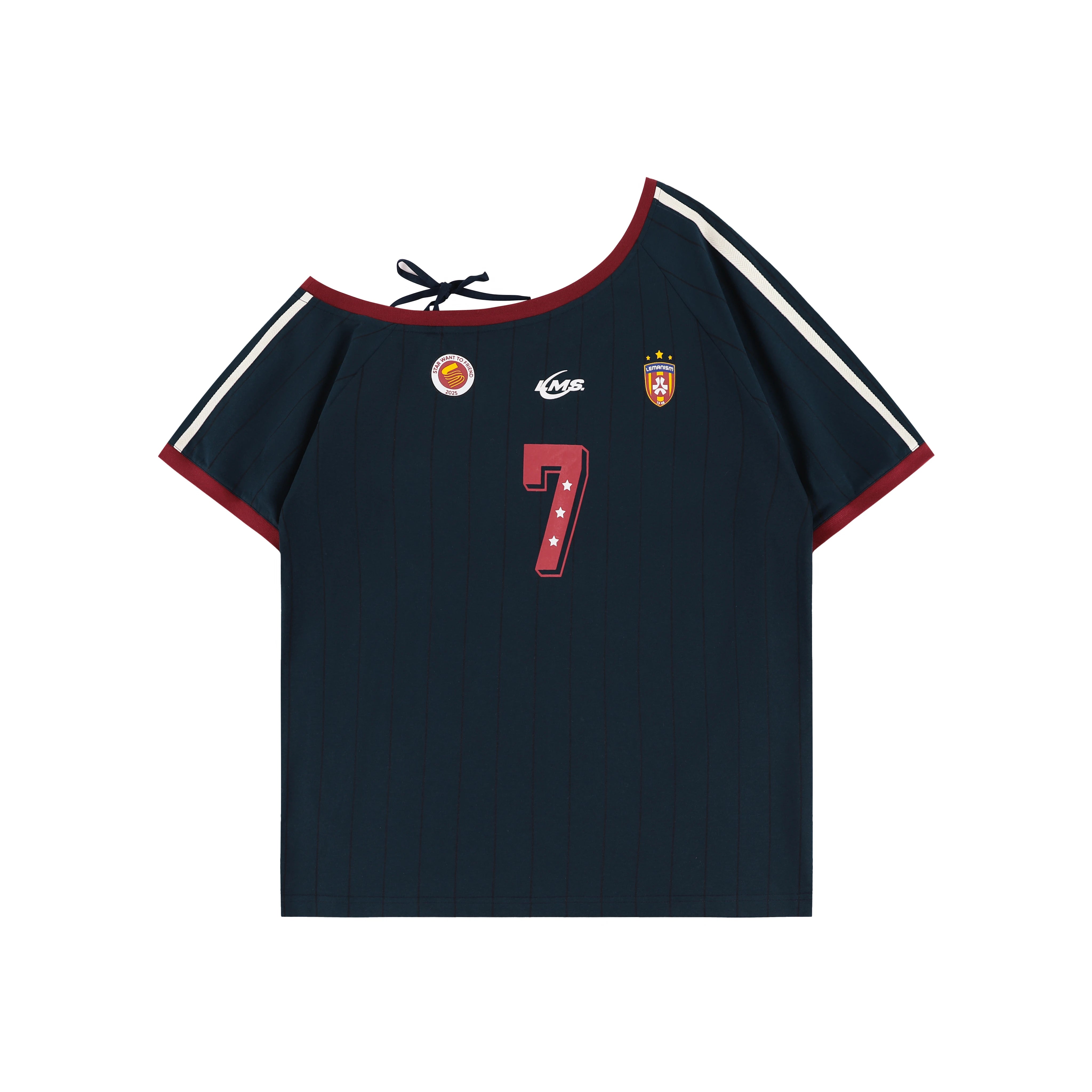 Contrast V-Neck Sports Jersey Tee