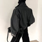 【25s Jul.】Deconstructed Grey Wool Cropped Fitted Jacket