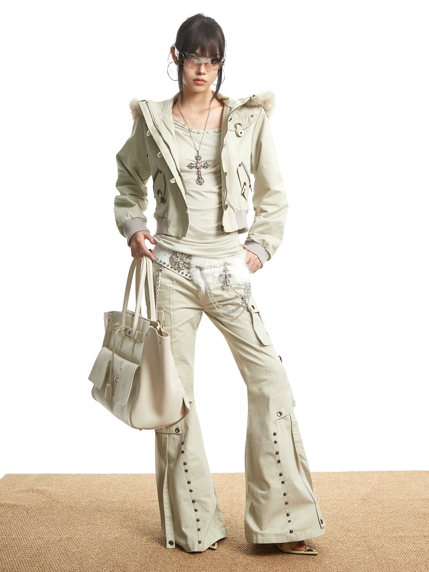【25s Oct.】Vintage Rivet Line Pocket Jeans