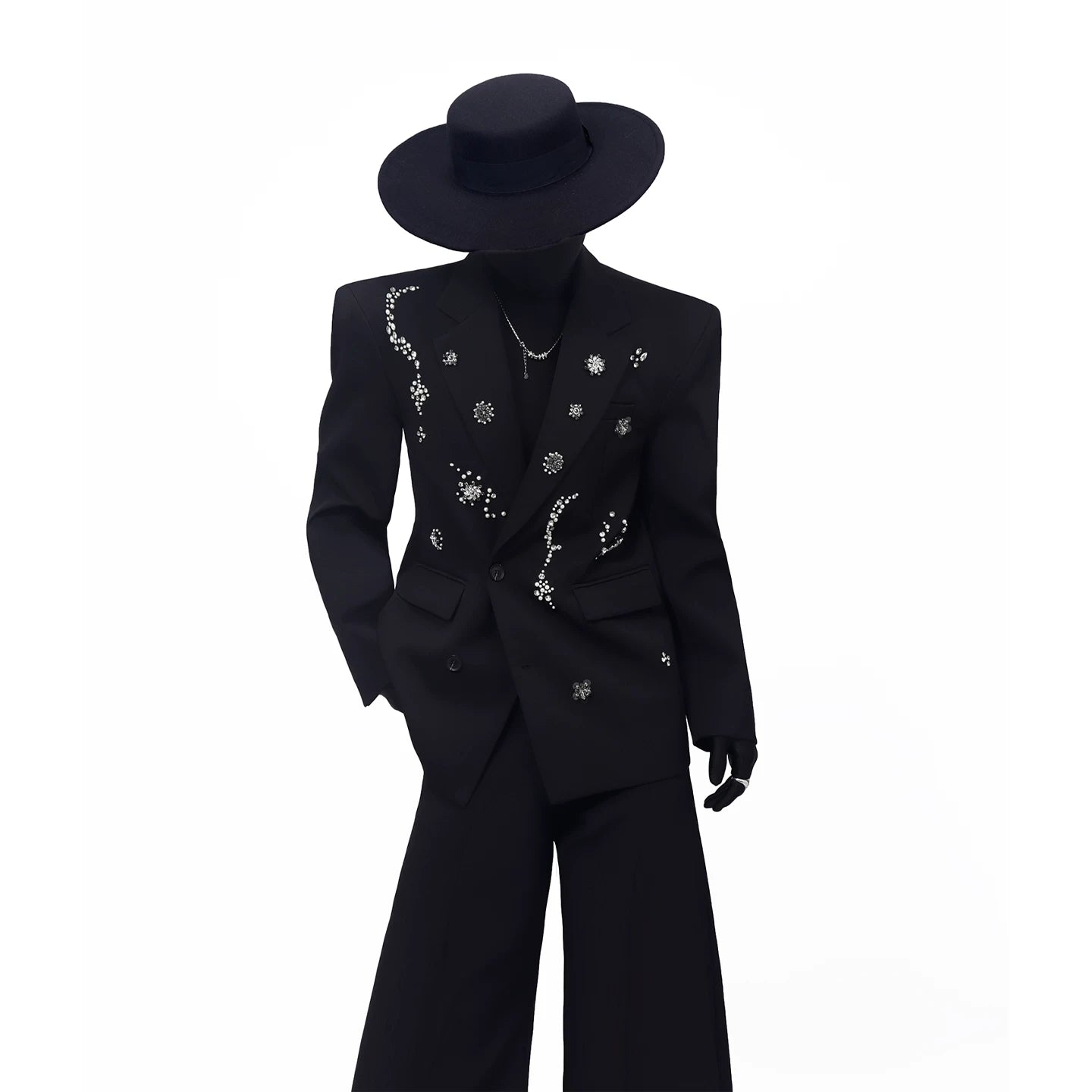 Embellished Black Tailored Blazer