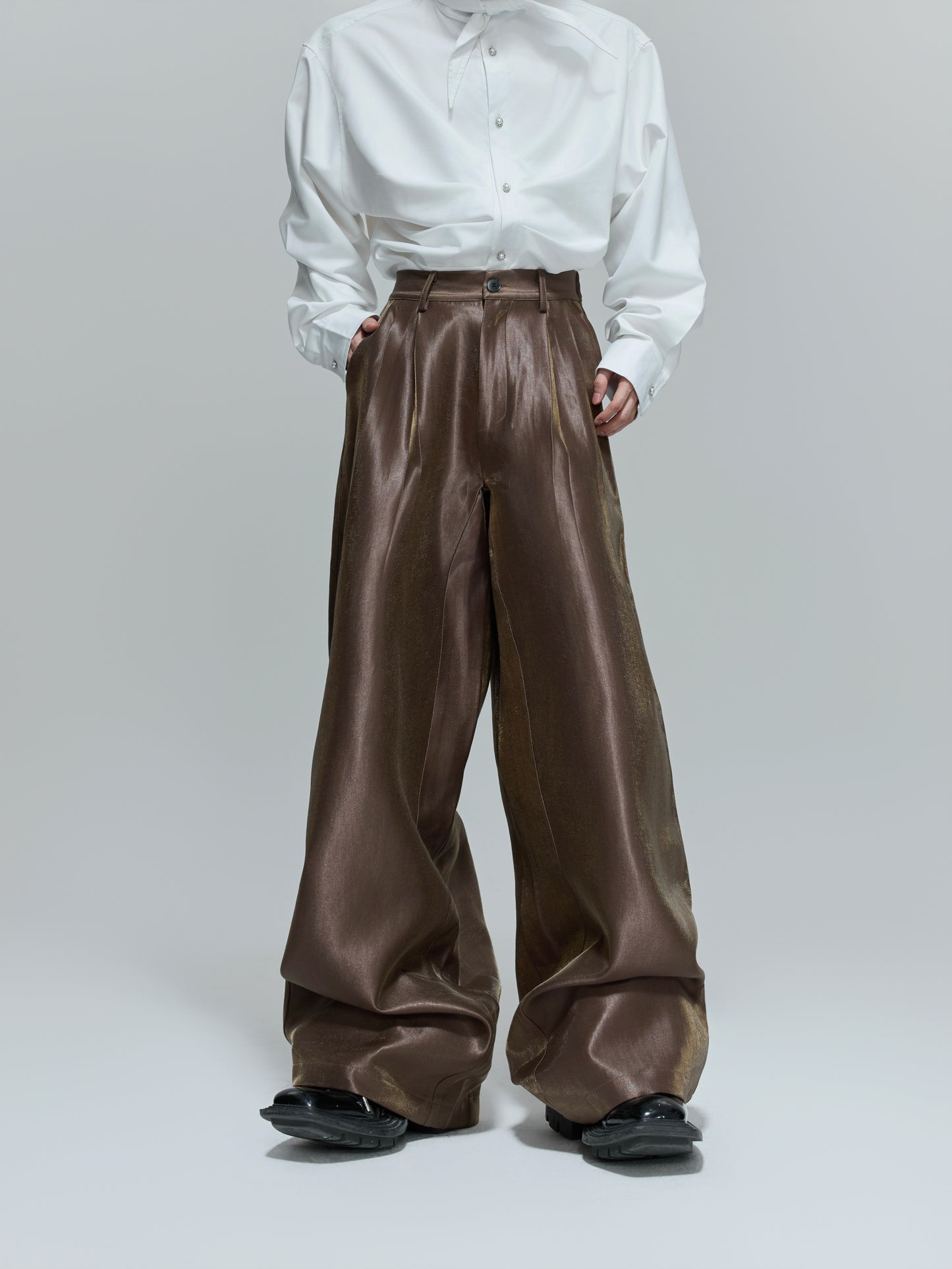 【25s Nov.】Pleated High-waisted Versatile Straight Leg Pants
