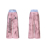 【25s Oct.】Dirty Pink Distressed Stand-up Collar Hoodie/Pants