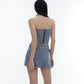 【23s August.】Trend Denim Vest Tight Skirt
