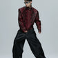 Python Textured Leather Fashion Jacket