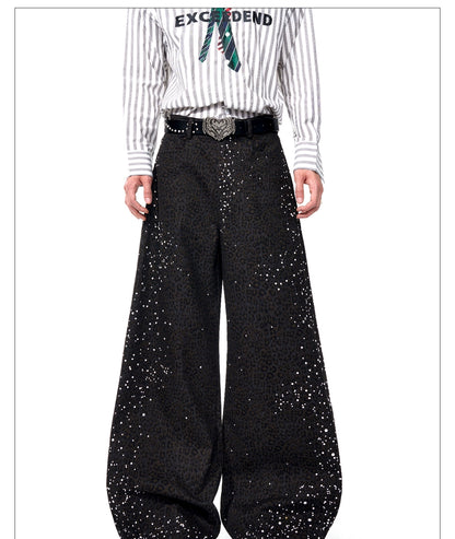 【25s Sep.】Leopard Print Pearl Rhinestone Jeans