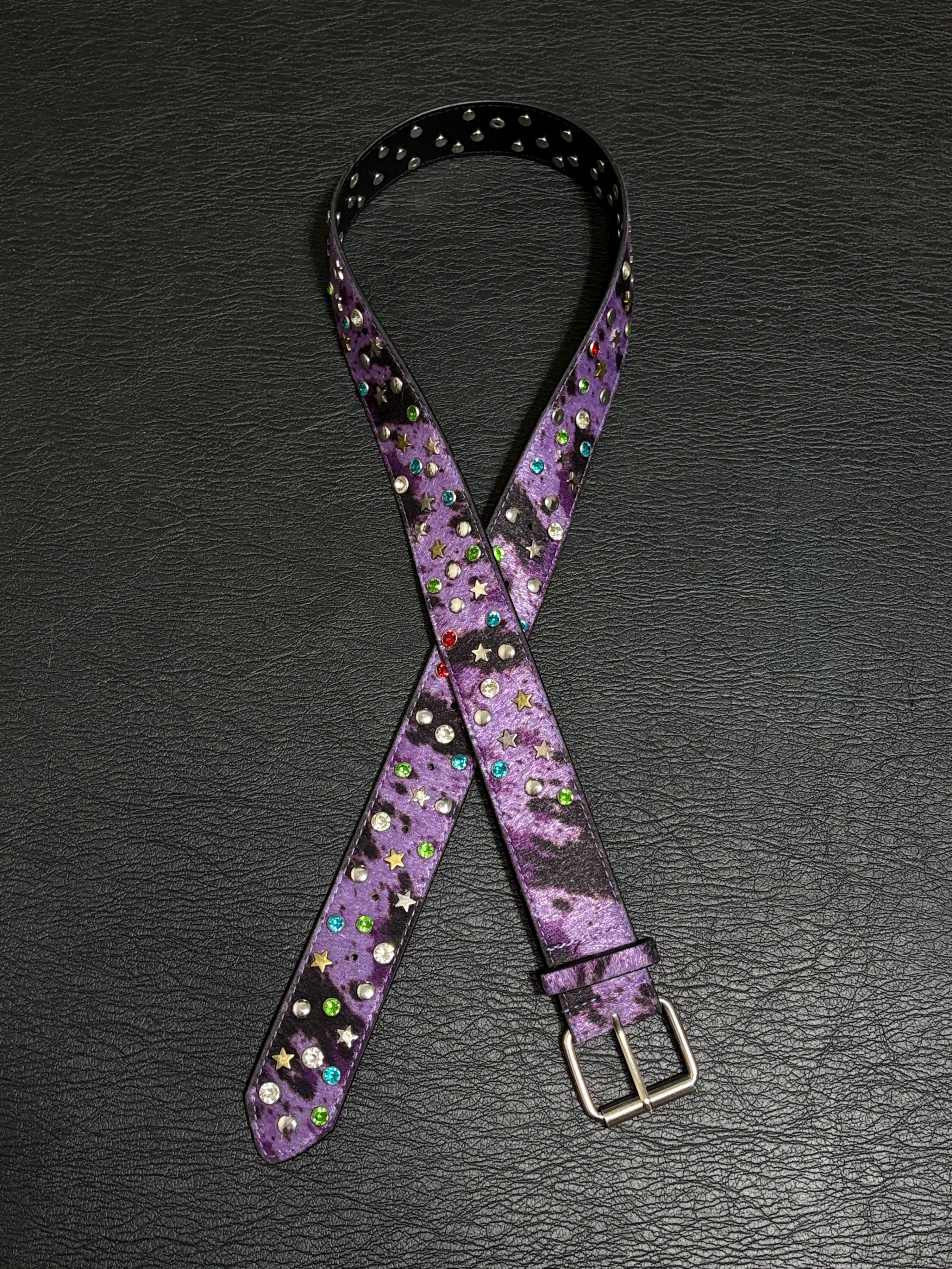 Vintage Purple Leopard Gem Belt