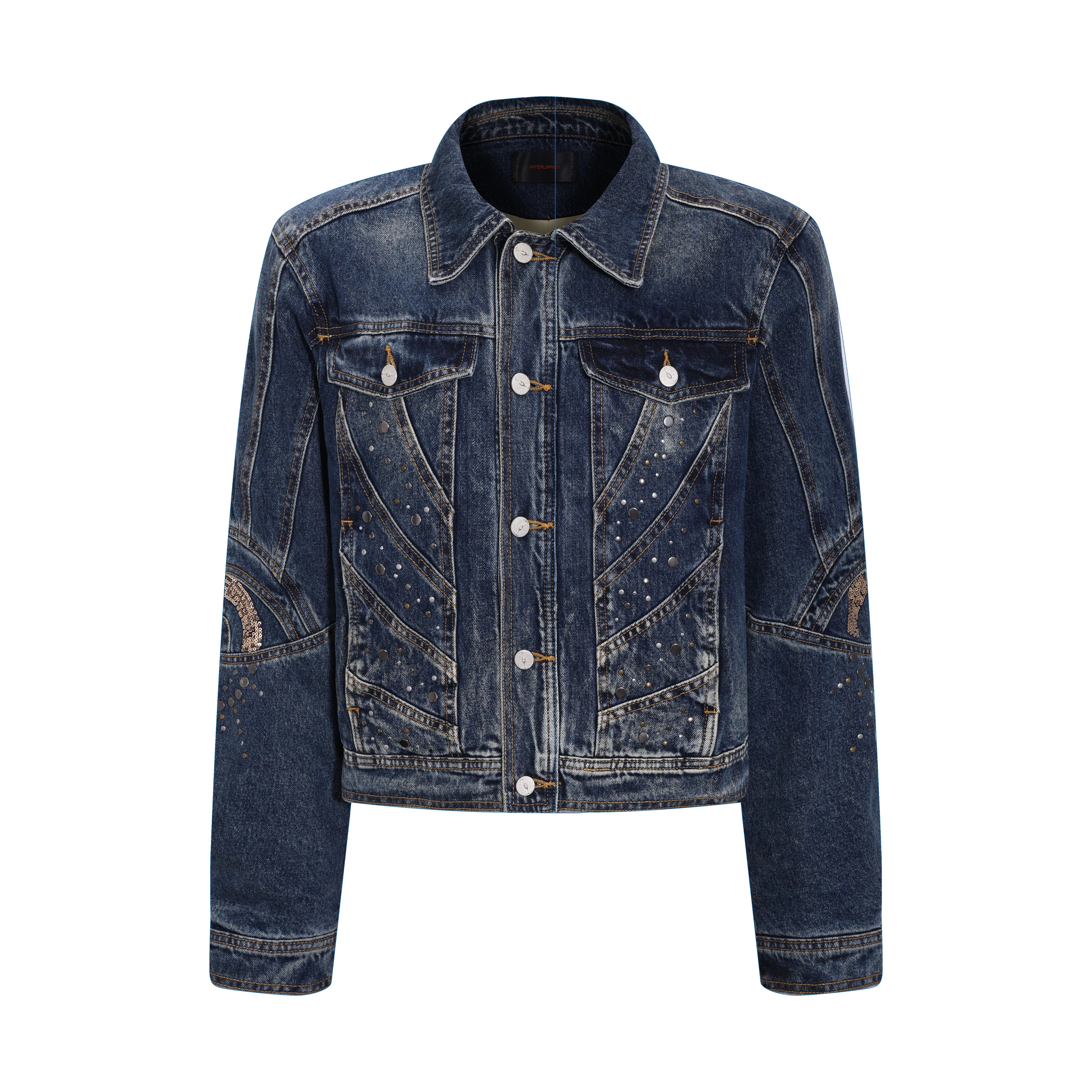 【26s Apr.】Distressed Studded Sequin Denim Set