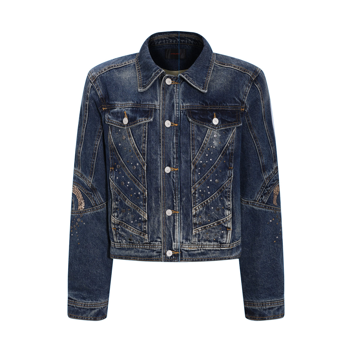 【26s Apr.】Distressed Studded Sequin Denim Set