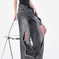 【25s Jul.】Frayed Ripped Oversized Wide-Leg Pants