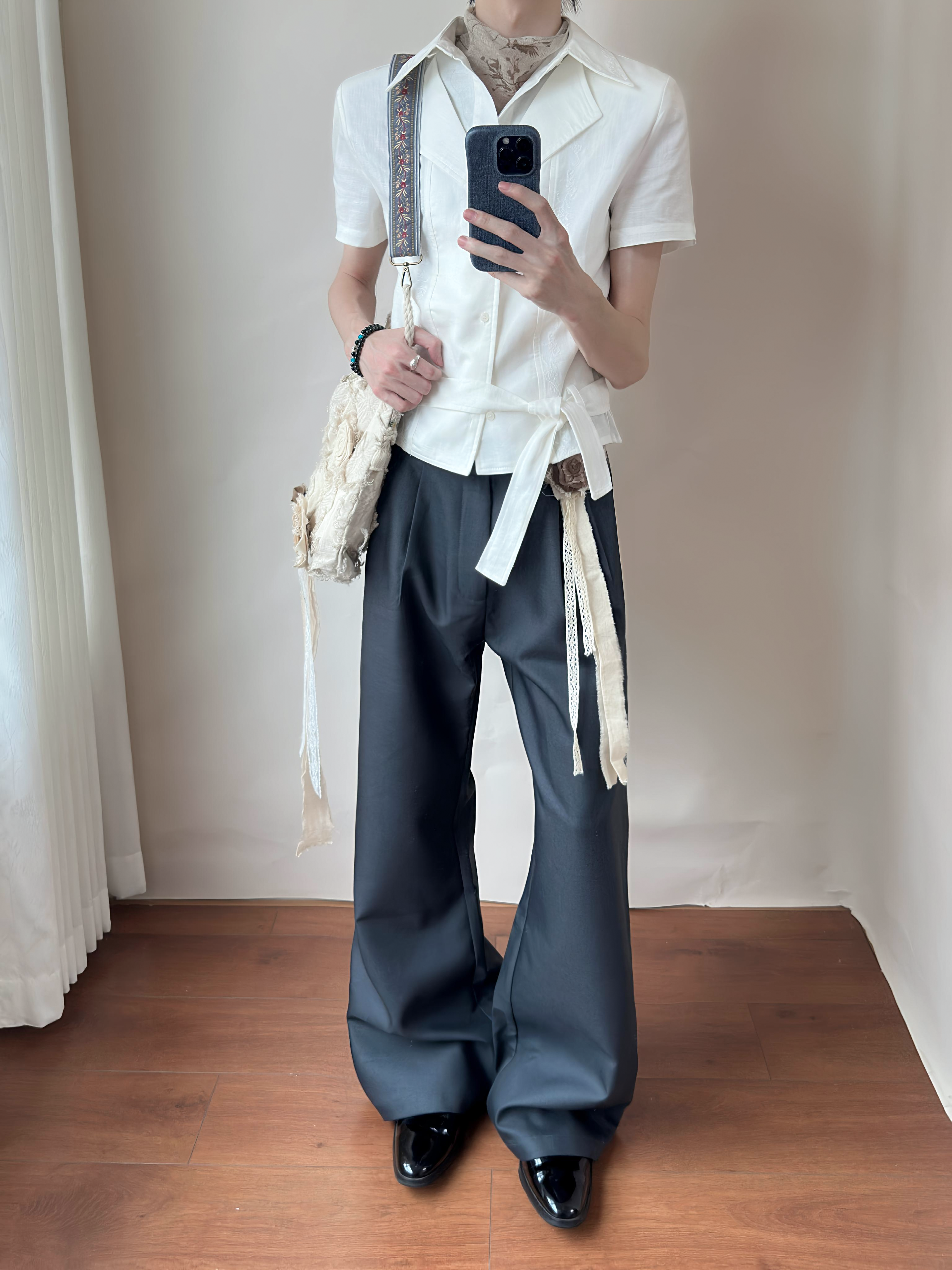 Layered Embroidered Linen Shirt