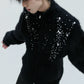 【25s Nov.】High-neck Plush Pearl Embellished Sweater