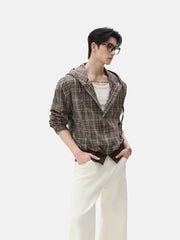 Vintage Plaid Hooded Jacket