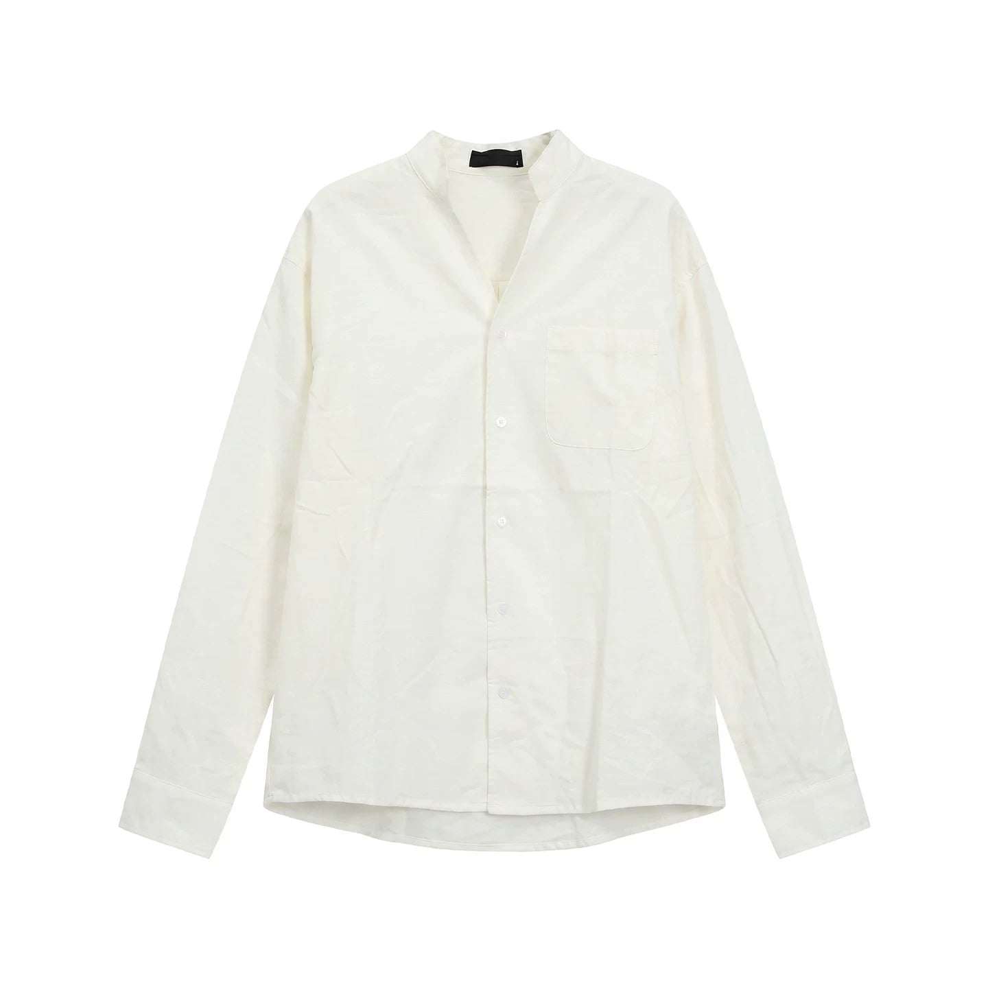 Stand Collar Linen Clean Fit Shirt