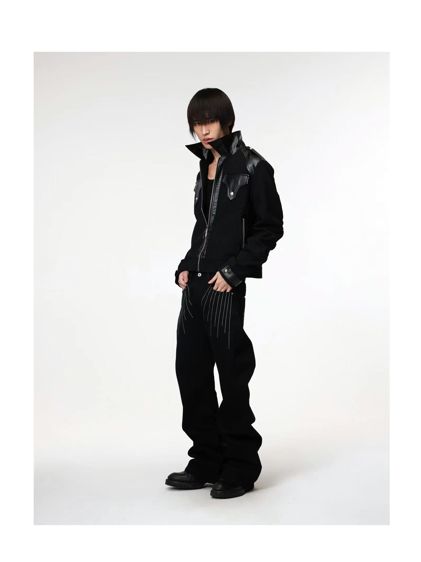 14 oz Washed Black Scimitar Jeans