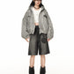 【25s Jul.】Mottled Distressed Striped Cotton Coat