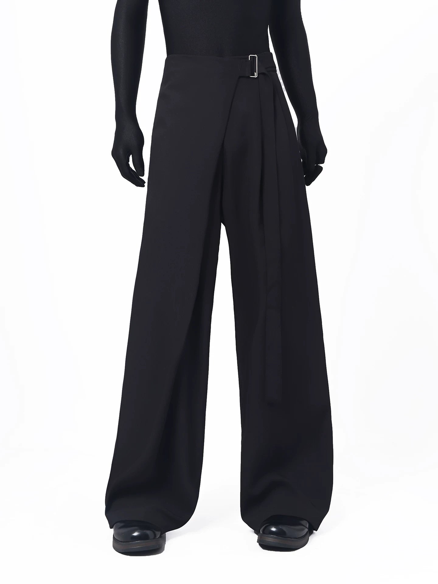 Korean Asymmetric Tie Wide-Leg Trousers