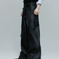 【25s Oct.】High-rise Smooth Fabric Pleated Trousers