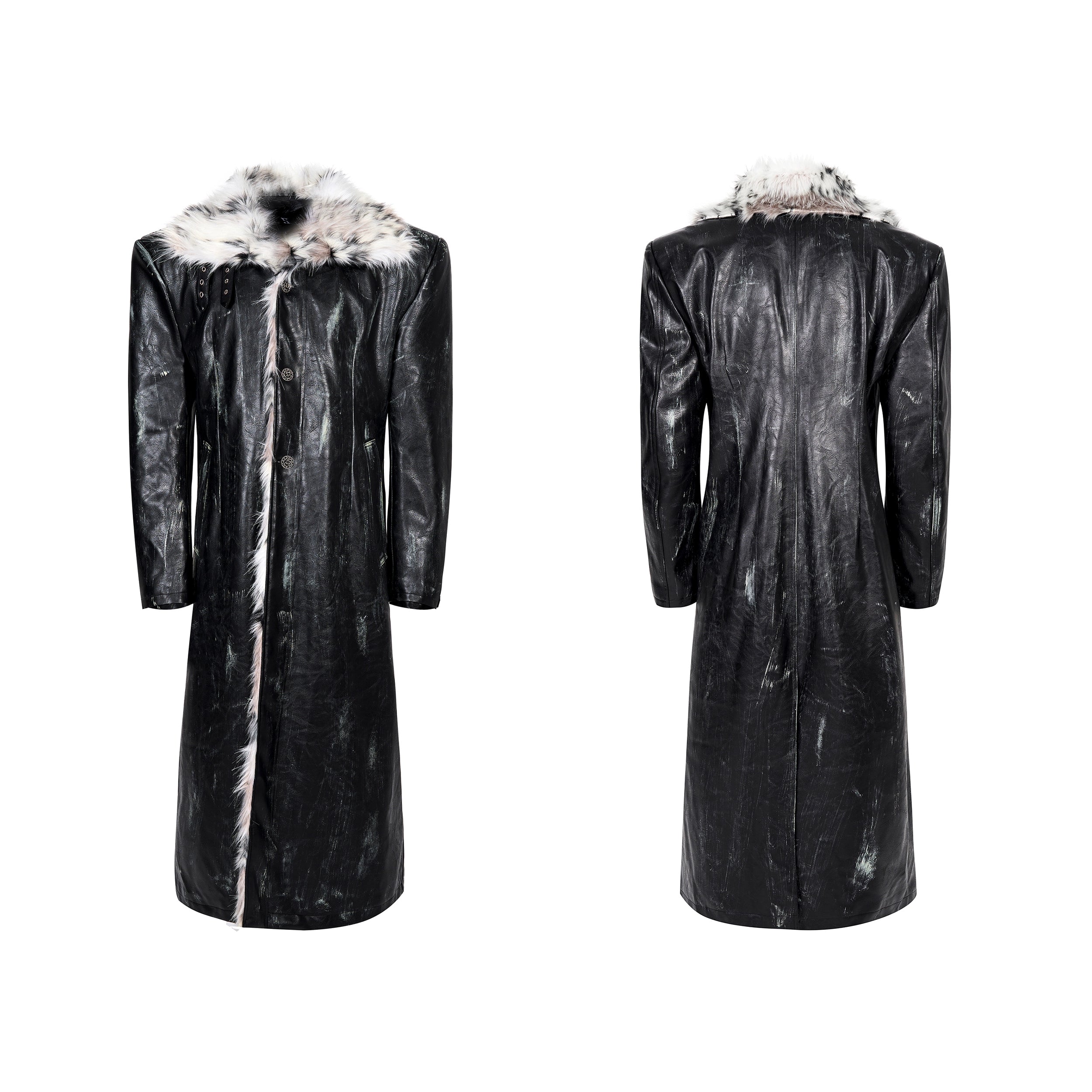 【25s Dec.】Hand-painted Stand-up Collar Patchwork Fur Coat