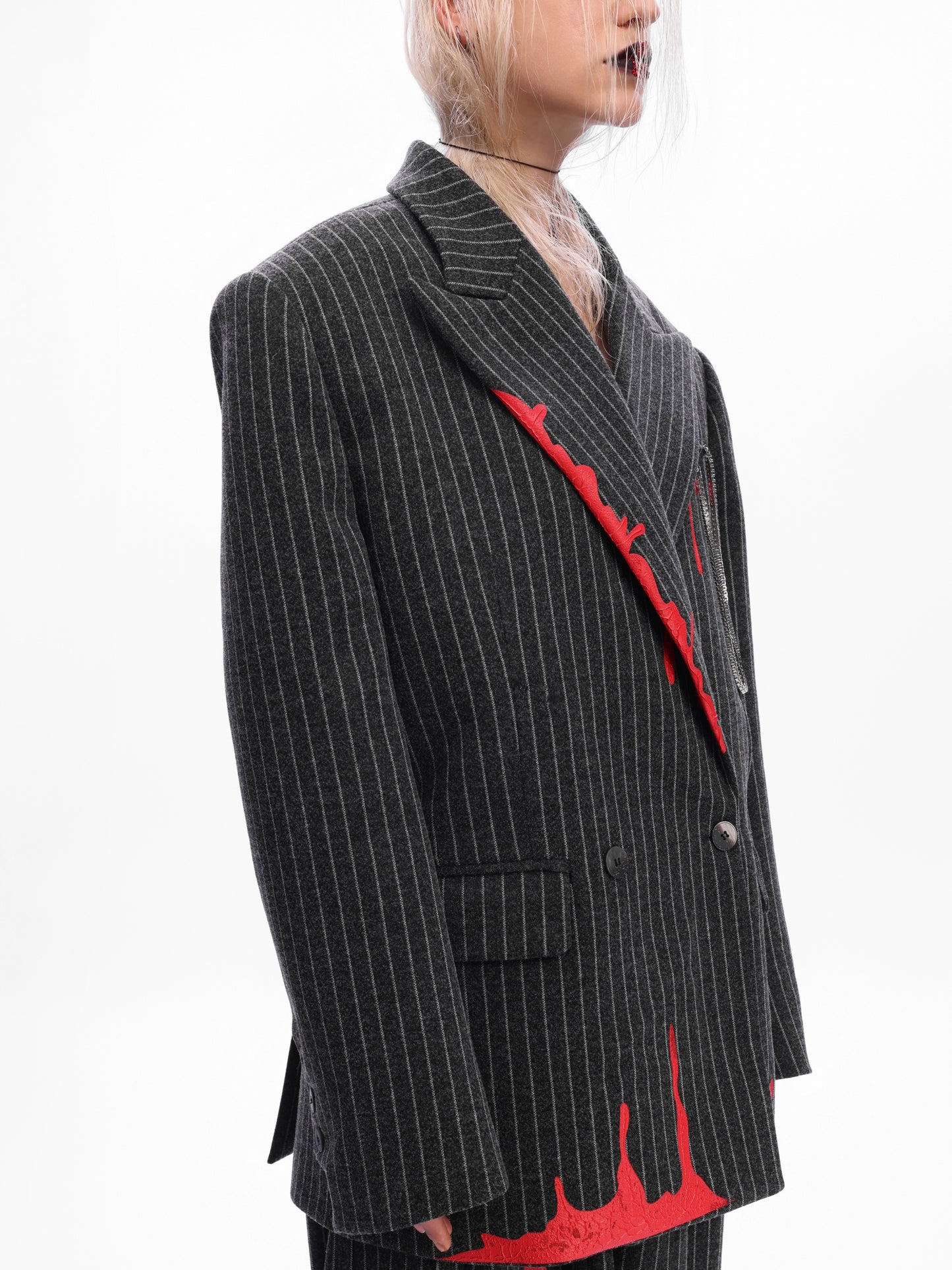 【25s Nov.】Retro Striped Paint Print Suit Jacket / Trousers