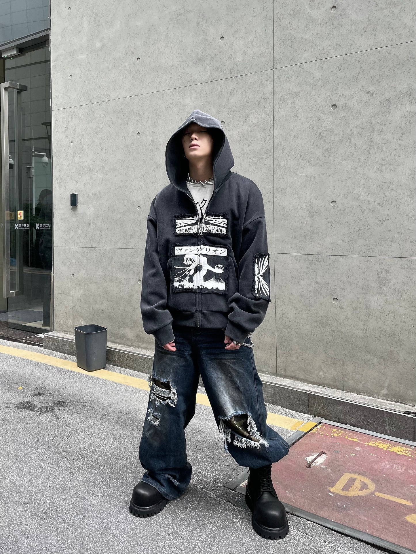 【25s Mar.】Vintage Illustration Distressed Heavy Hoodie