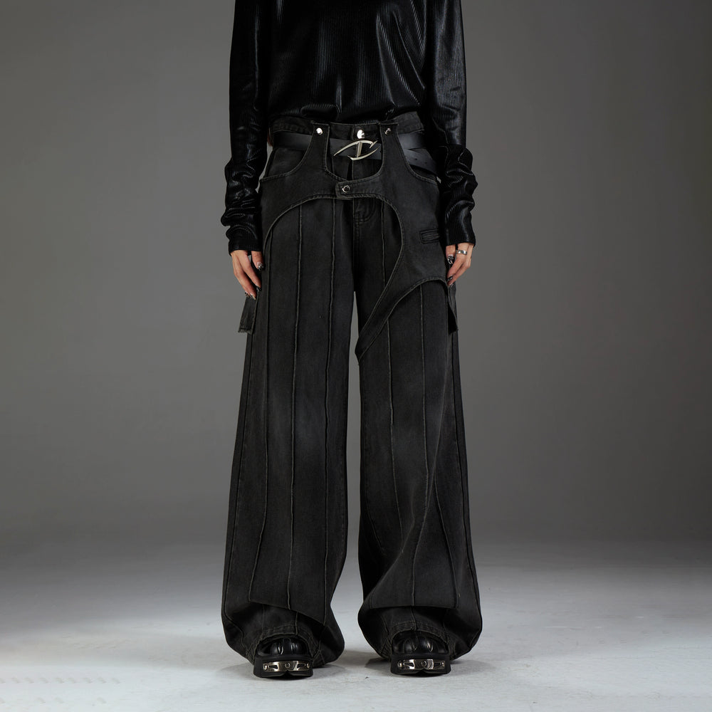 【24s Nov】Detachable Stitching Layered Distressed Washed Jeans ArtsKoreanMan