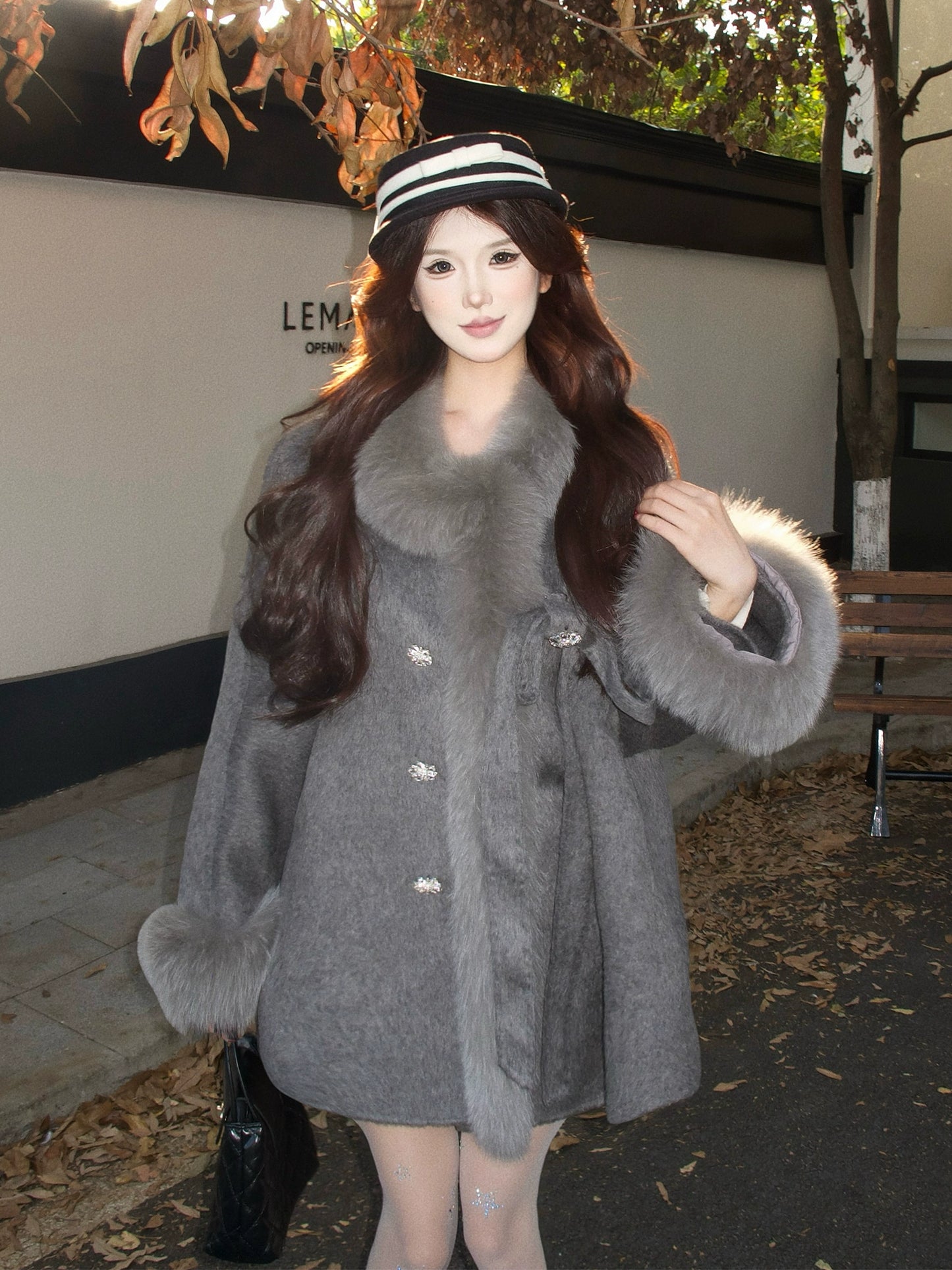 【25s Feb.】Elegant Wool Cape Winter Coat