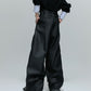 【25s Oct.】High-rise Smooth Fabric Pleated Trousers