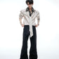 【25s Aug.】Diamond-embellished Ribbon-trimmed Shirt