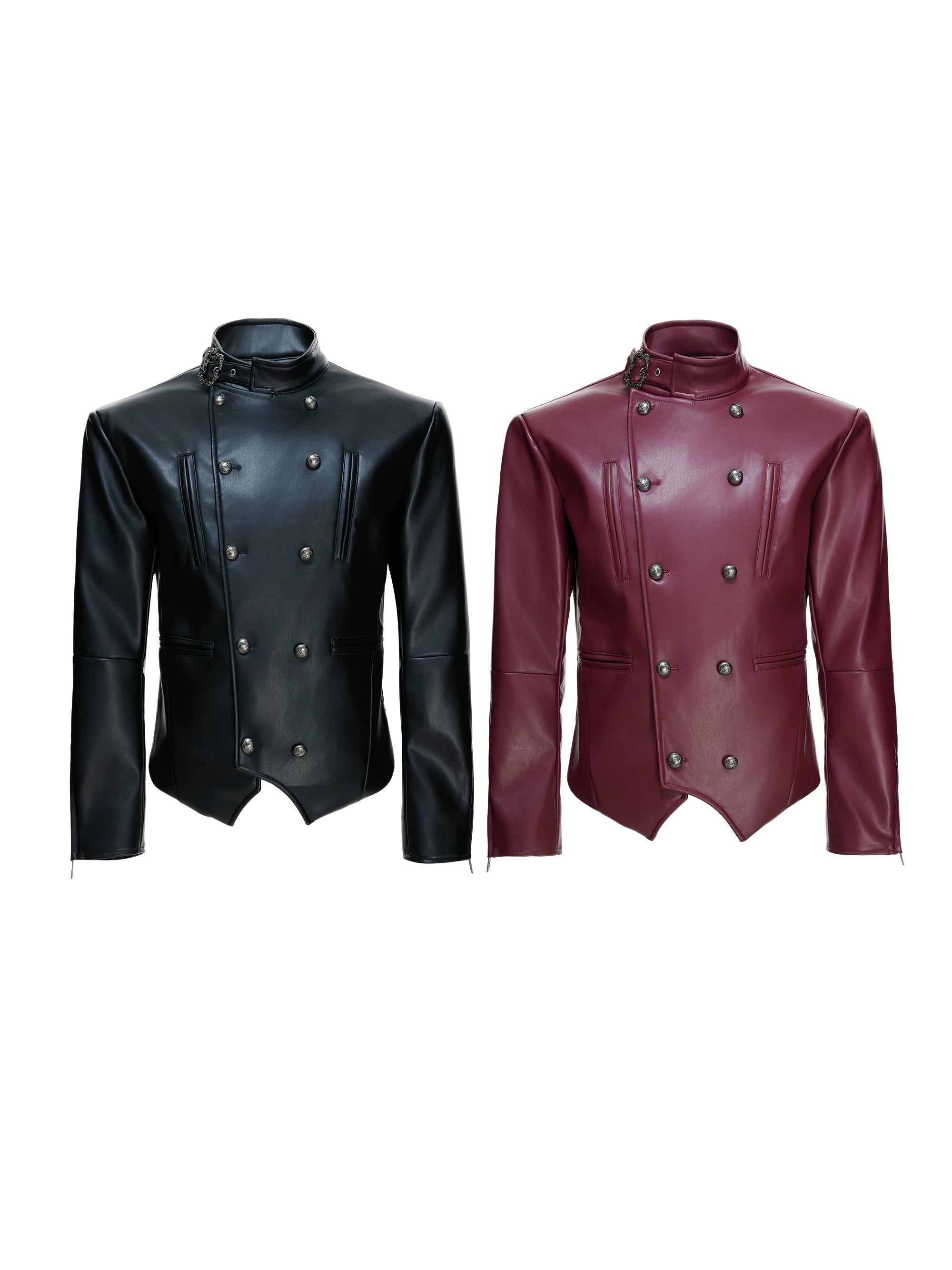 【26s Mar.】Napoleon Double-Breasted Leather Jacket