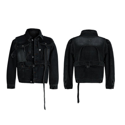 【25s Apr.】Distressed Deconstructed Cropped Denim Jacket