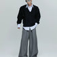 【25s Oct.】Shirt-paneled Button-down V-neck Sweater