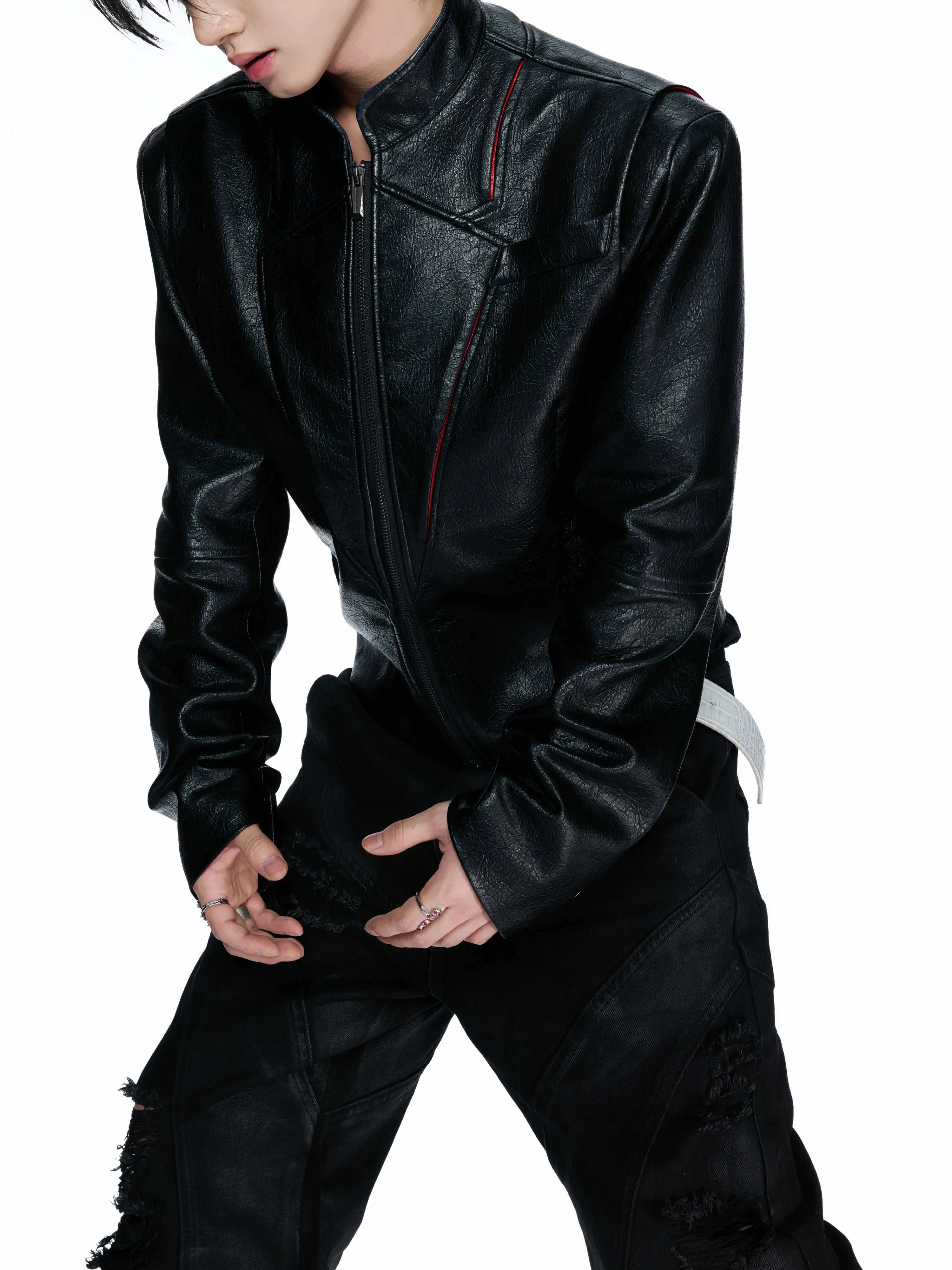 Inferno Vein Cracked Leather Jacket