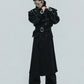 【25s Nov.】Crocodile-print Lace-up Metal Buckles Woolen Coat