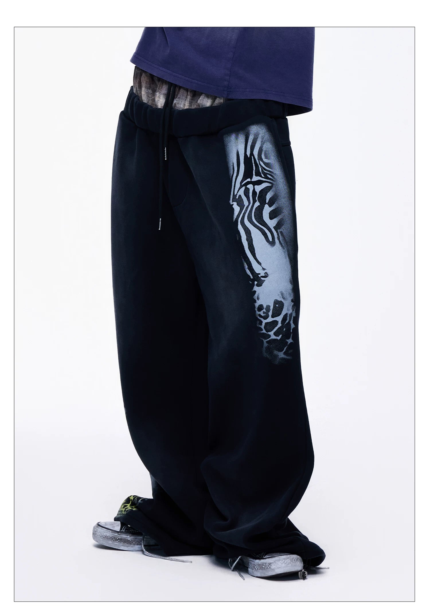 Double Waist Leopard Panel Sweatpants