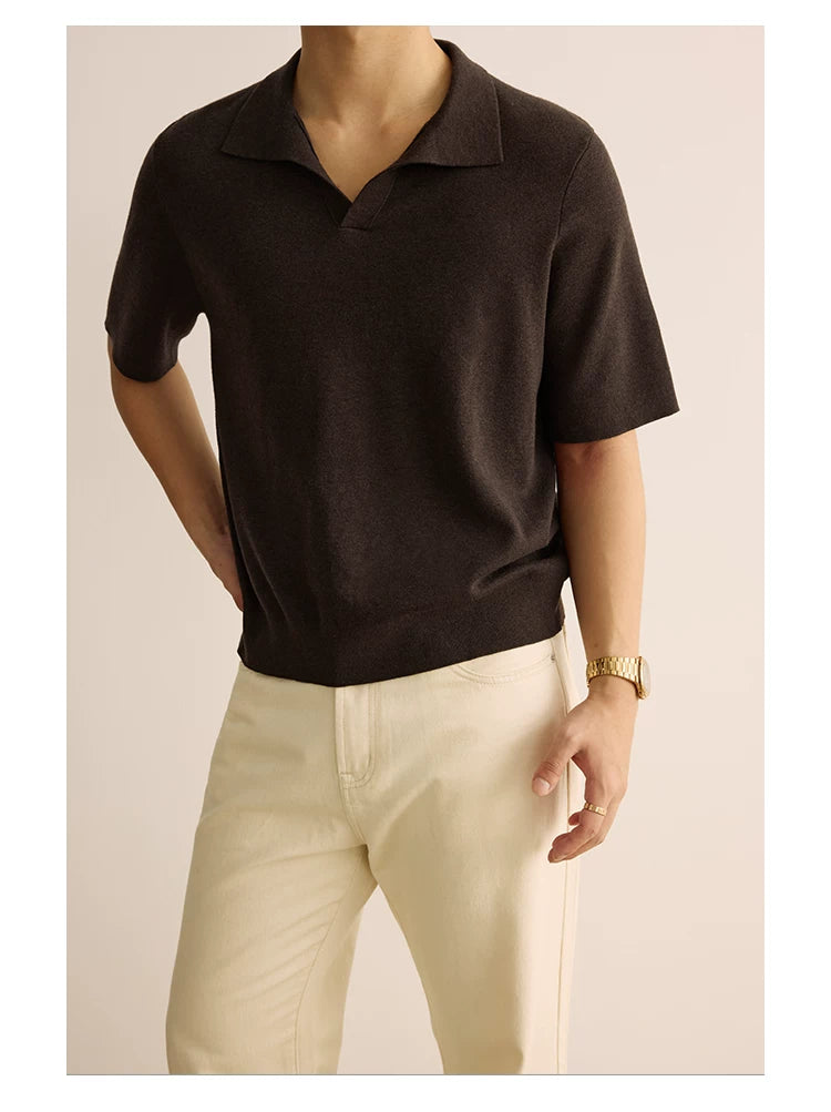 Ice Silk Knit Polo Shirt