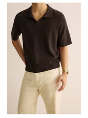Ice Silk Knit Polo Shirt