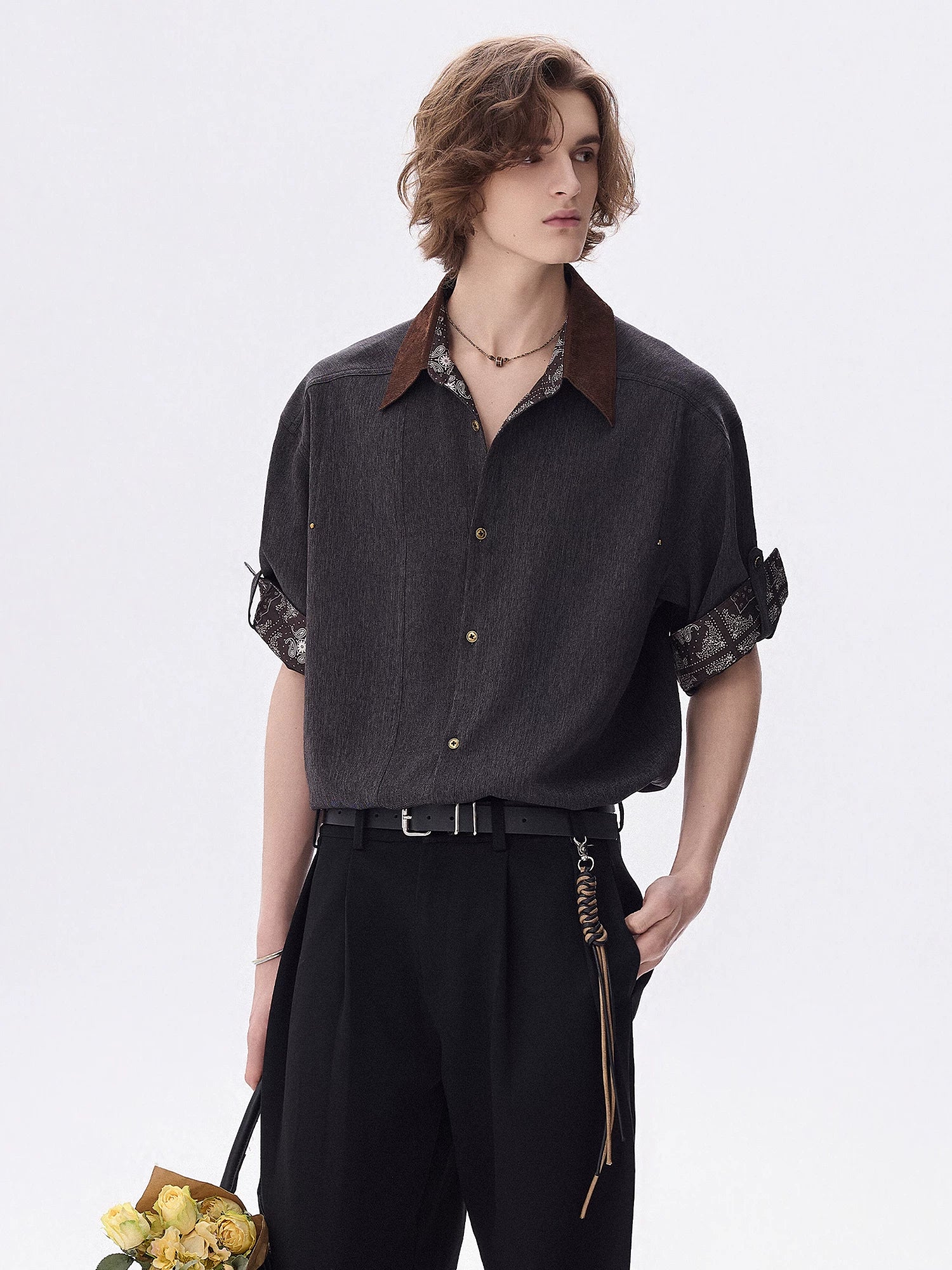 Vintage Contrast Denim Panel Shirt