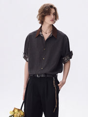 Vintage Contrast Denim Panel Shirt