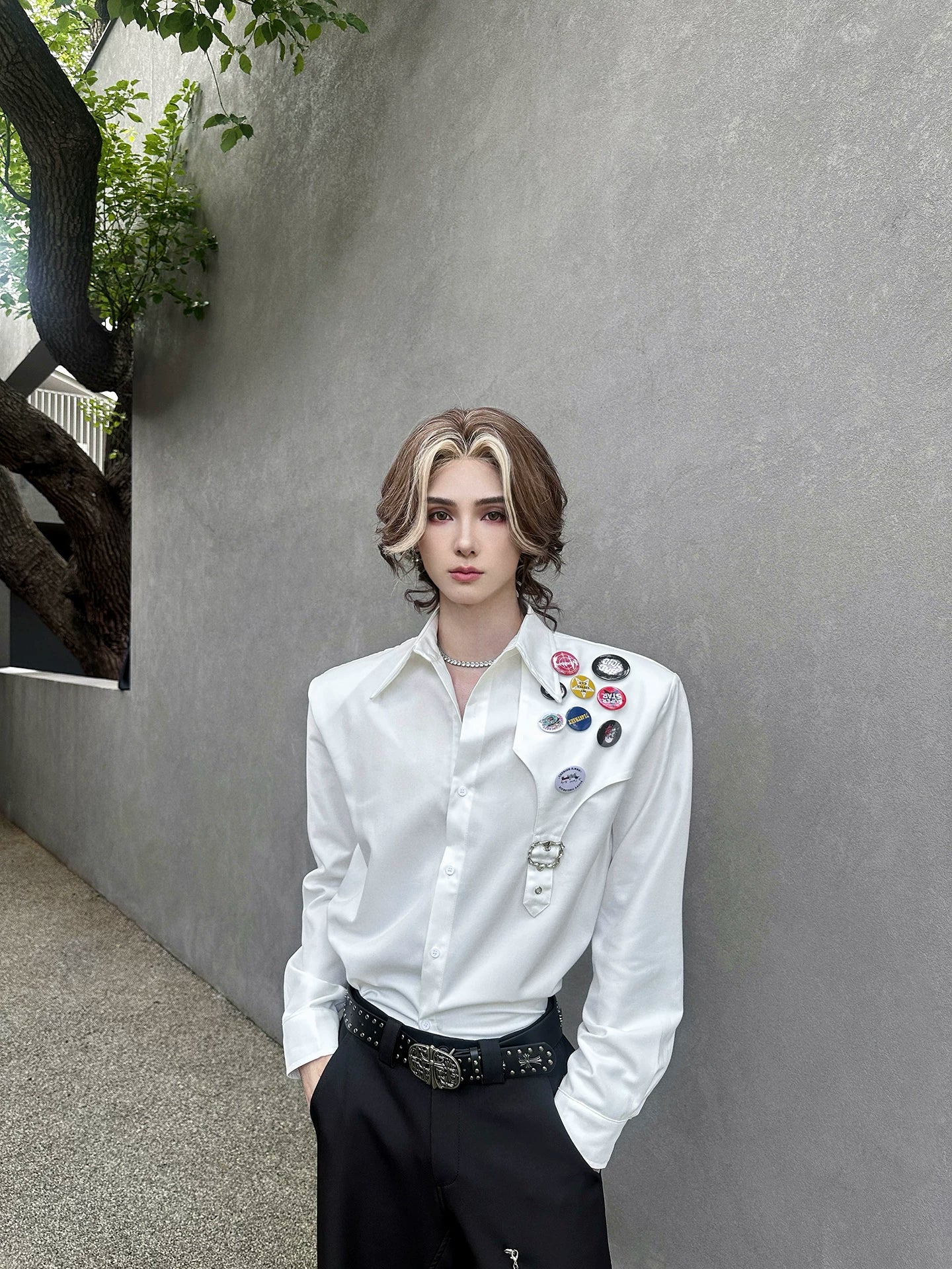 Badge Detail Casual Shirt