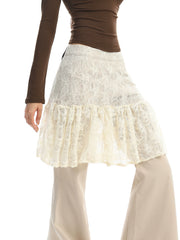 【25s Dec.】Lace Skirt with Casual Pants