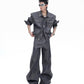【25s Aug.】Pin Design Short Style Elegant Bright Lines Casual Jacket / Pants