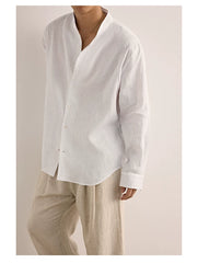 Relaxed Linen Collared Shirt