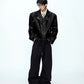【25s Sep.】Luxury Shiny Geisha Pattern Pin Leather Jacket