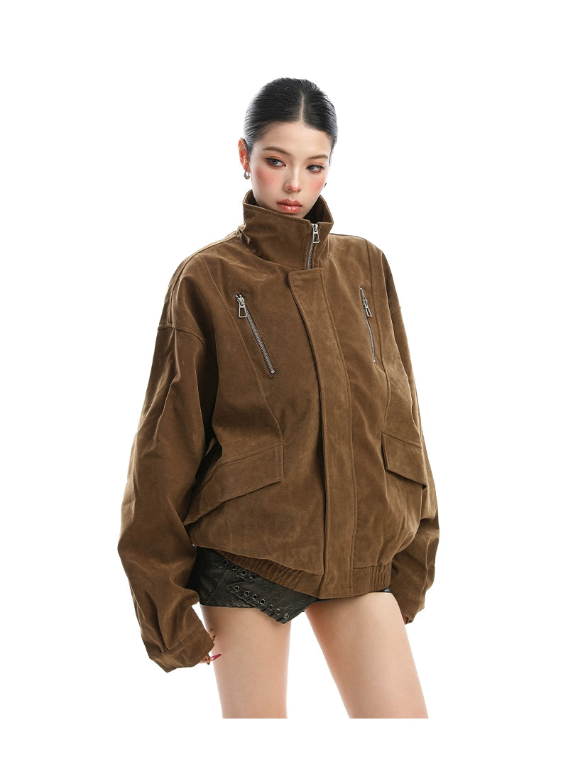 【25s Nov.】Stand-up Collar Suede Jacket