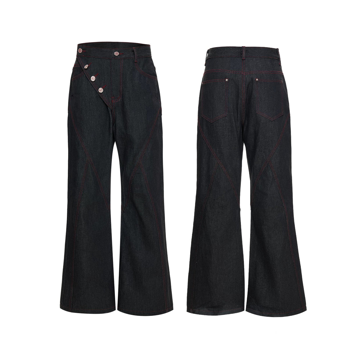 【26s Feb.】14.5oz Raw Selvedge Black Slight Flare Denim Pants