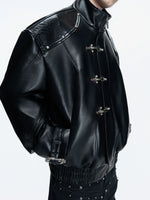 【26s Mar.】Snake-Embossed Aviator Leather Jacket