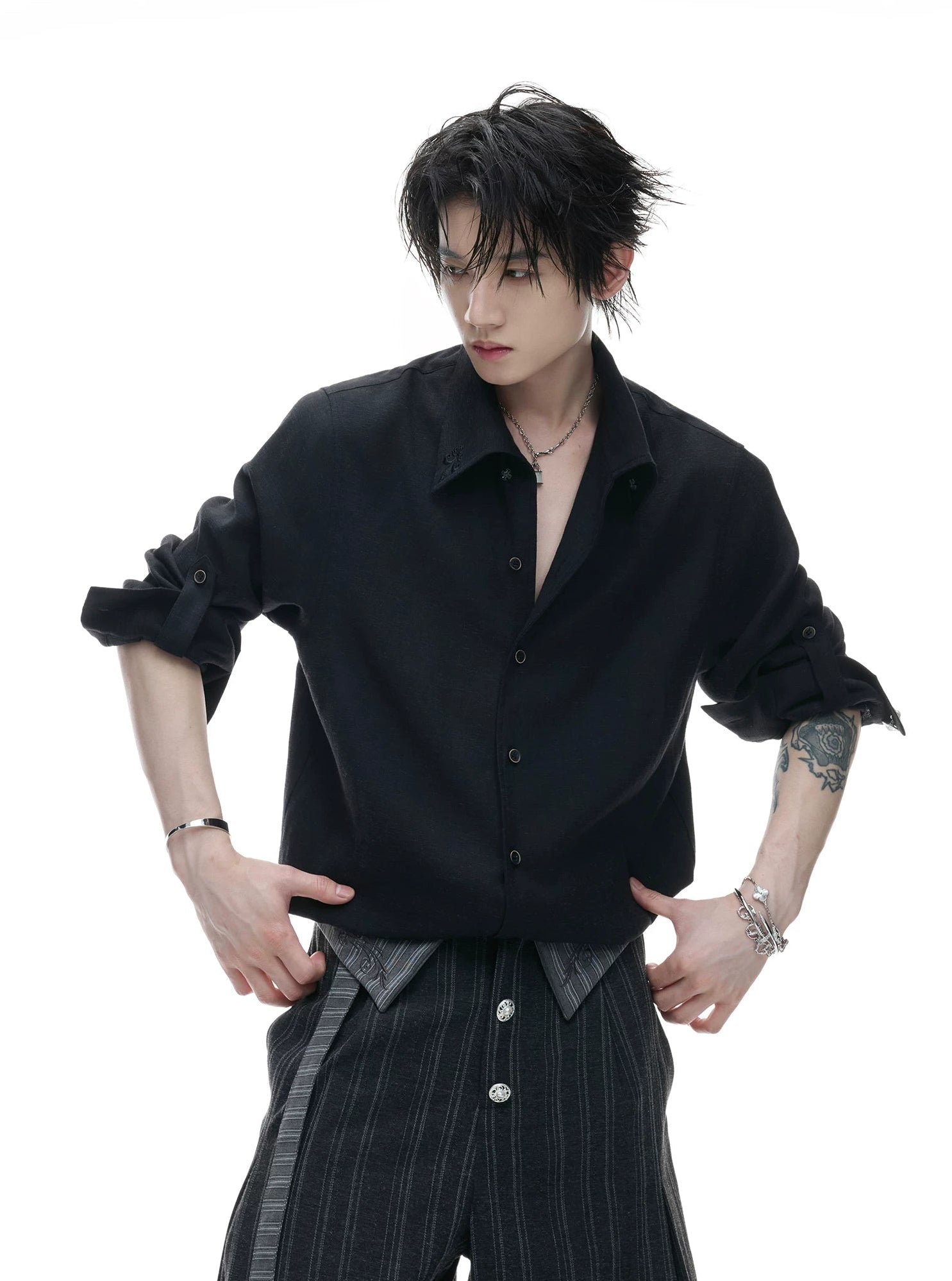 Textured Linen Relaxed Shirt